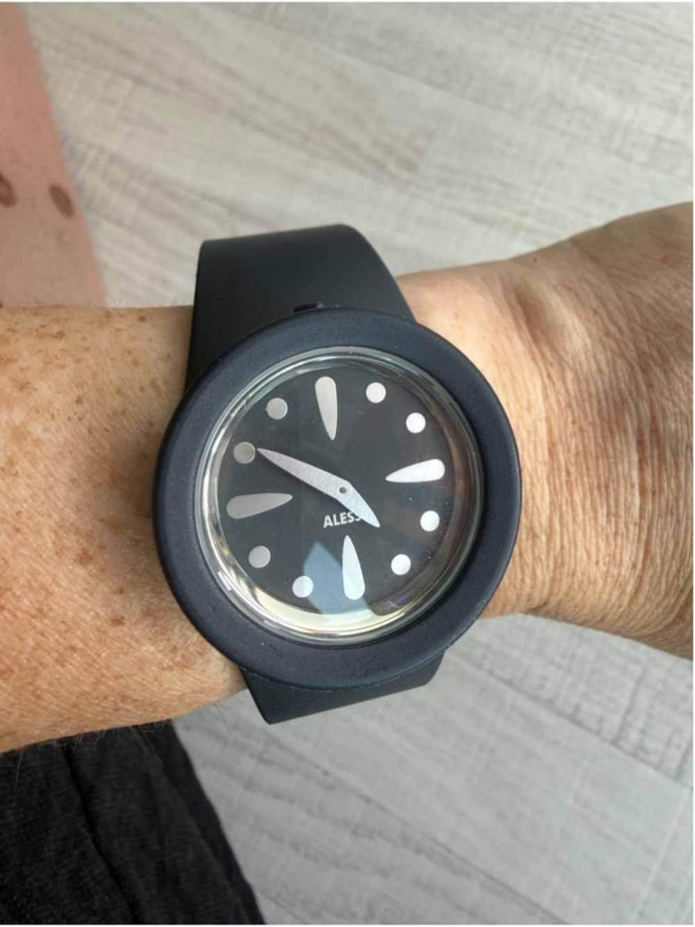 Alessi AL1005 Stefano Pirovano Black Polyurethane Quartz Watch Designer Italy